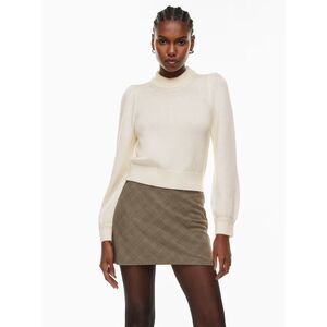 ARITZIA WILFRED Olivetta Cream Crop Merino Wool Chunky Crewneck Sweater Women XS
